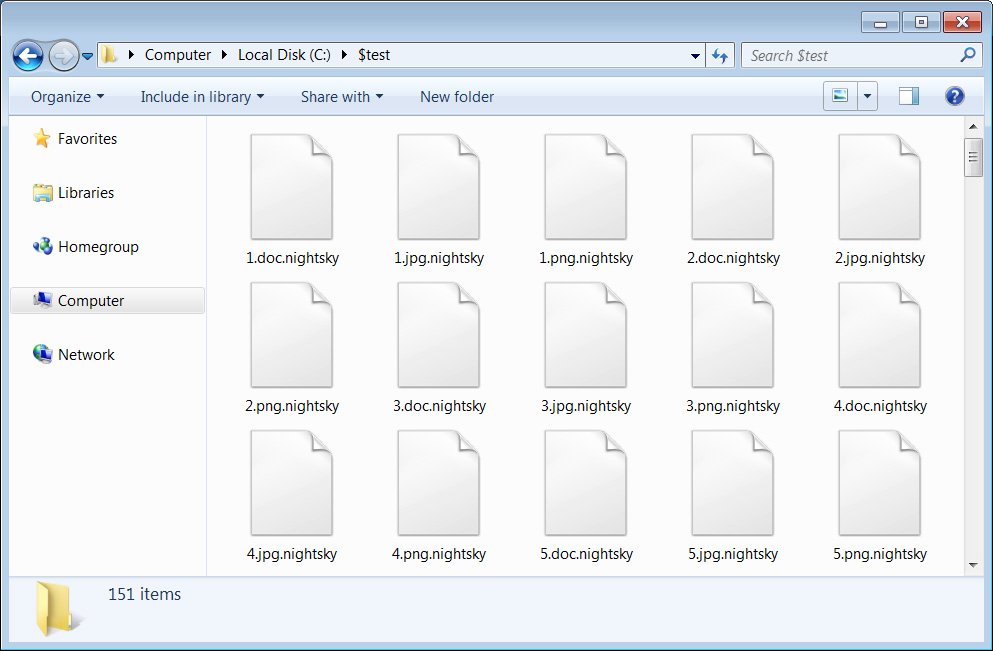 NightSky encrypted files - computer repairs